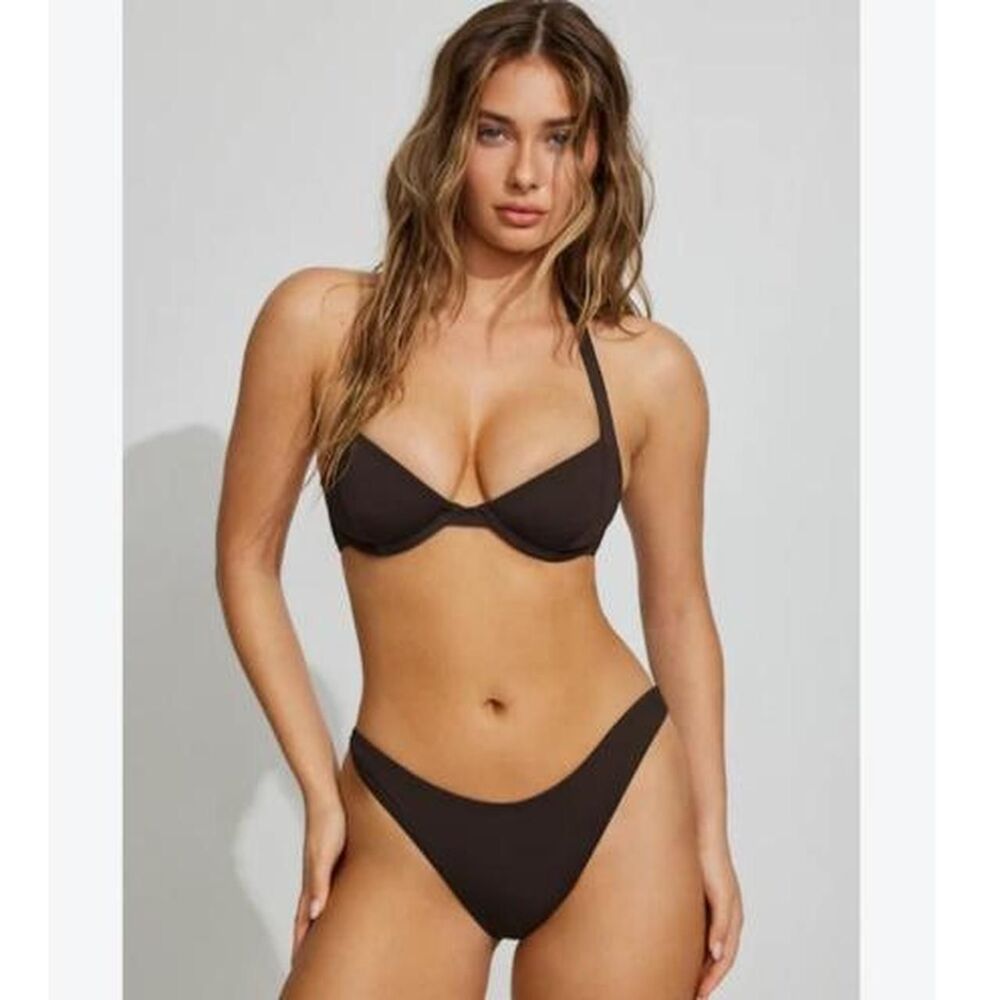 Garage Women's Black and Brown Bikini-and-tankini-bottoms